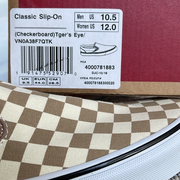 Vans Men’s Classic Slip-On
(Checkerboard)Tger's Eye/
VN0A38F7QTK Sneakers - Picture 16 of 16